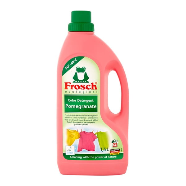 Gel za pranje za barvna oblačila z vonjem granatnega jabolka Frosch, 1,5 l (22 pranj)
