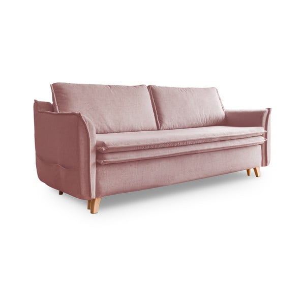 Svetlo rožnata raztegljiva sedežna garnitura 225 cm Charming Charlie – Miuform