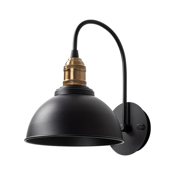 Črna stenska svetilka ø 21 cm Varzan – Opviq lights