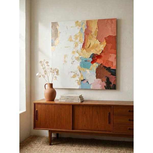 Tiskana/z ročno naslikanimi elementi slika na platnu 80x80 cm Crown – Bizzotto-image-1