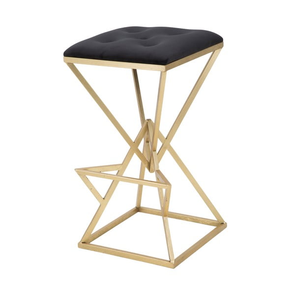 Črn/v zlati barvi oblazinjen barsko stol (višina sedeža 75 cm) Piramid – Mauro Ferretti-image-4