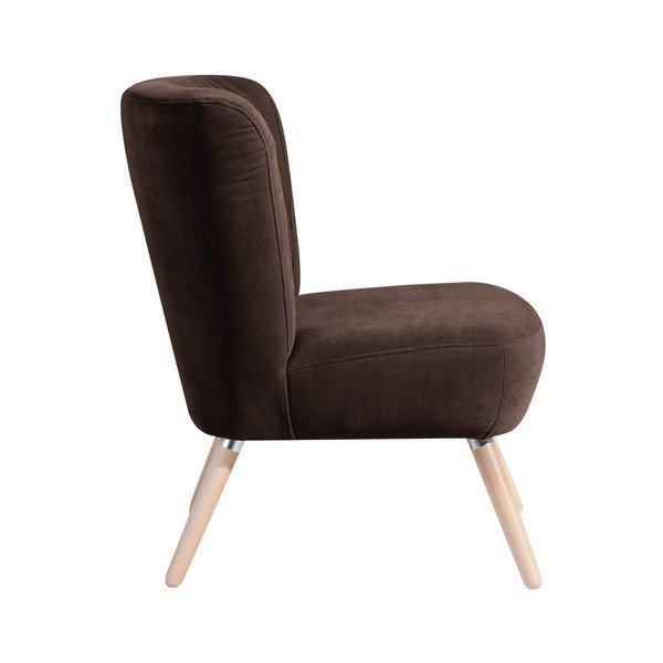 Temno rjav fotelj Max Winzer Neele Velor-image-1