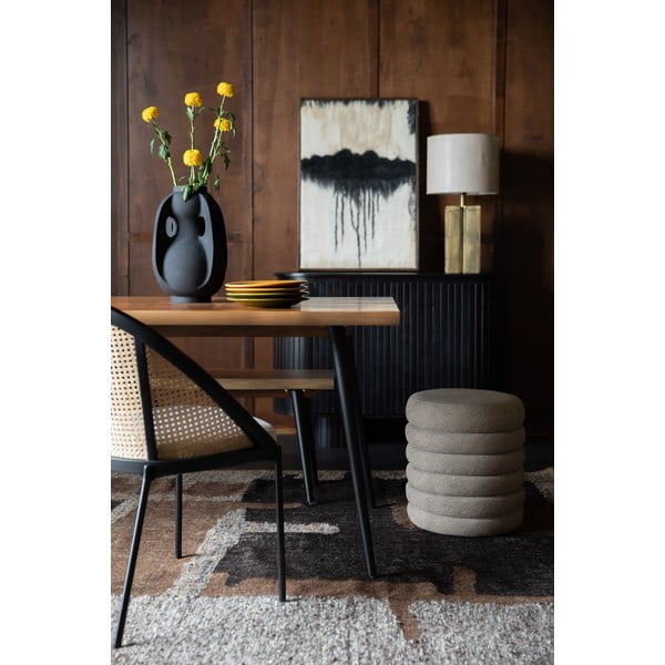 Rjav tabure iz tkanine bouclé Fern – Dutchbone-image-1