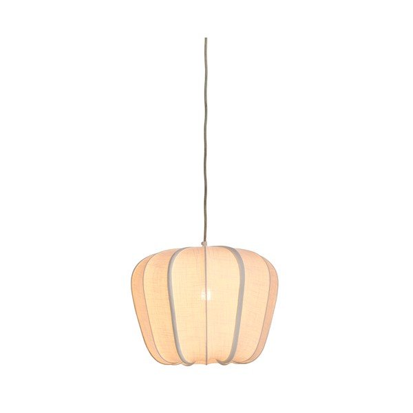 Kremno bela viseča svetilka s tekstilnim senčilom Zubedo – Light & Living-image-2