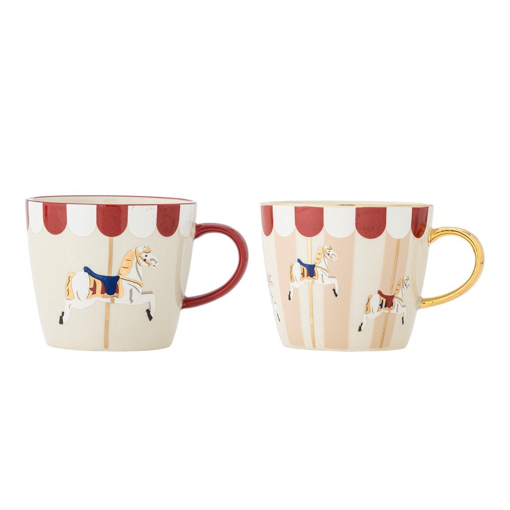 Skodelice v kompletu 2 ks z božičnim motivom iz kamenine 380 ml Merry-go-round