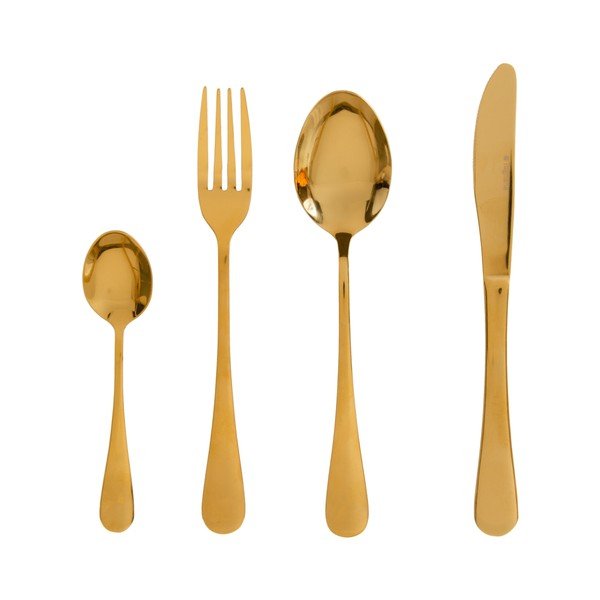 Pribor iz nerjavečega jekla v zlati barvi  24 ks – Ixia