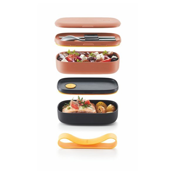 Oranžno-črna škatla za kosilo Lékué To Go-image-1