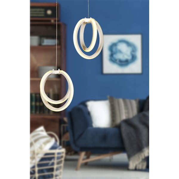 Bela kovinska LED viseča svetilka ø 20 cm Sezen – Squid Lighting-image-1