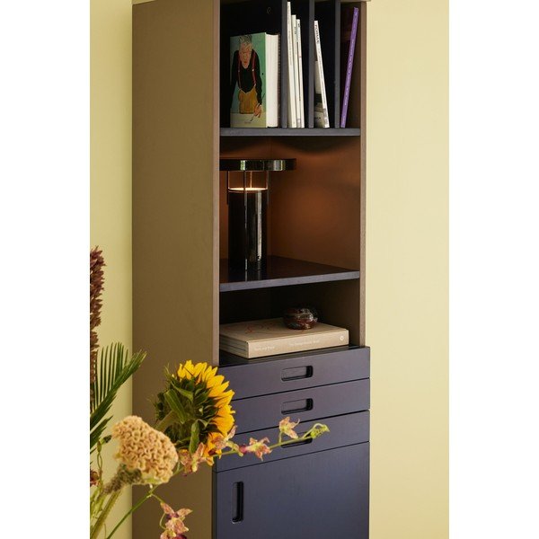 Temno moder/siv regal iz masivnega jesena 45x177 cm Study – Hübsch-image-1