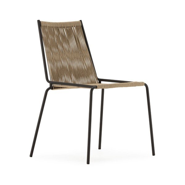 Bež kovinski jedilni stoli v kompletu z možnostjo nalaganja 2 ks Emily – Marckeric