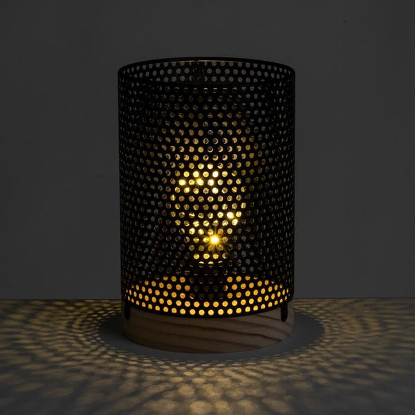 Črna namizna svetilka s kovinskim senčnikom (višina 20 cm) – Casa Selección-image-1