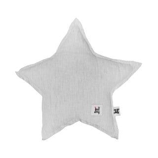 Siv lanen otroški vzglavnik v obliki zvezde BELLAMY Stripes