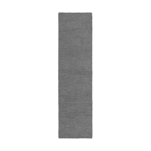 Siv ročno tkan volnen tekač 80x230 cm Harris Boucle – Flair Rugs