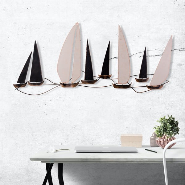 Kovinska stenska dekoracija 117x52 cm Ocean - Wallity-image-2