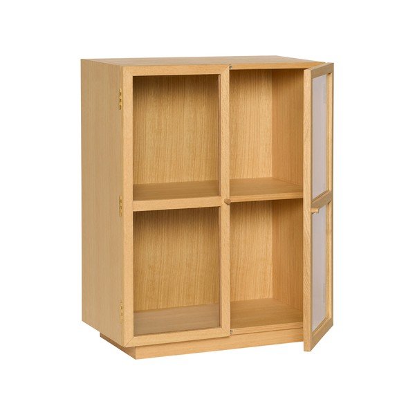 Stenska vitrina v hrastovem dekorju v naravni barvi 70x90x39 cm Mae – Hübsch-image-4