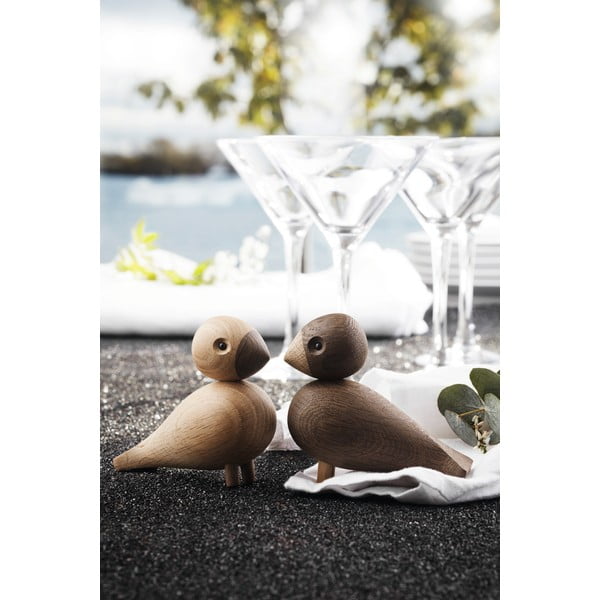 Komplet 2 kipcev iz masivnega hrasta Kay Bojesen Denmark Lovebirds-image-2