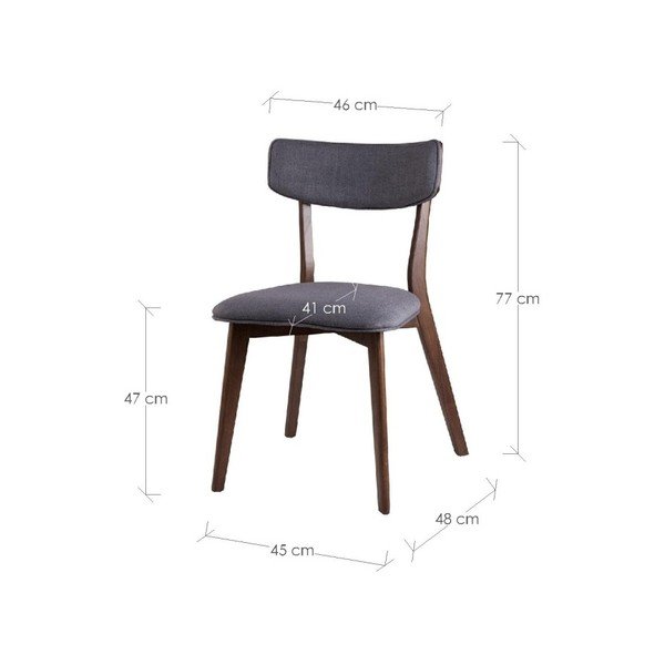 Komplet 2 temno sivih jedilnih stolov Sømcasa Lin-image-1