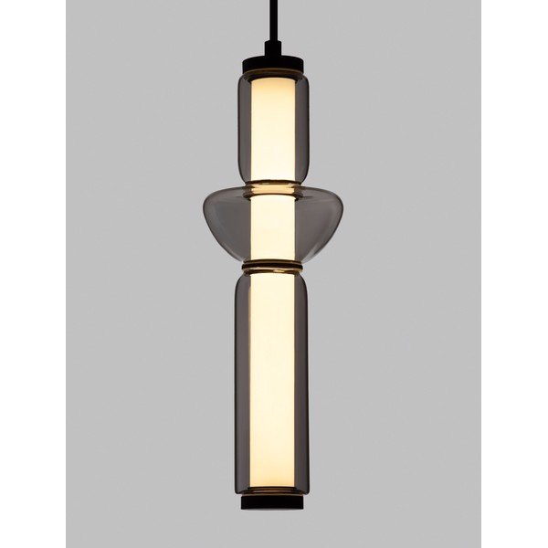 Siva steklena LED zatemnitvena viseča svetilka ø 12 cm Ulon – Nova Luce-image-1