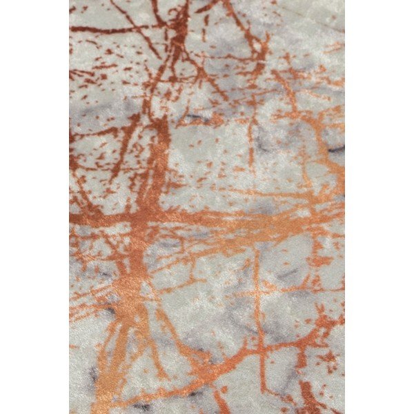Bela in oranžna kopalniška preproga z motivom marmorja Chilai Marble, 60 x 40 cm-image-3