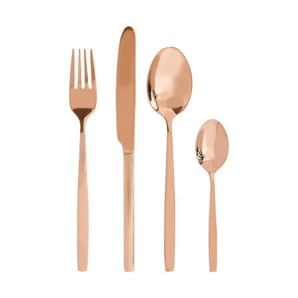 Pribor iz nerjavečega jekla v bakreni barvi 16 ks Avie – Premier Housewares