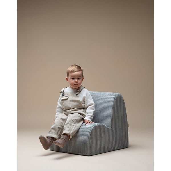 Mentolno zelen otroški fotelj iz rebrastega žameta Cloud – Wigiwama-image-2