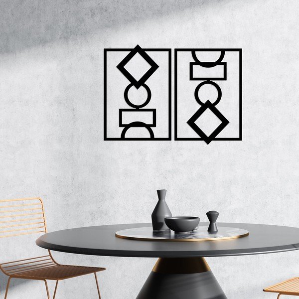 Kovinske stenska dekoracija v kompletu 2 ks 42x57 cm – Wallity-image-2