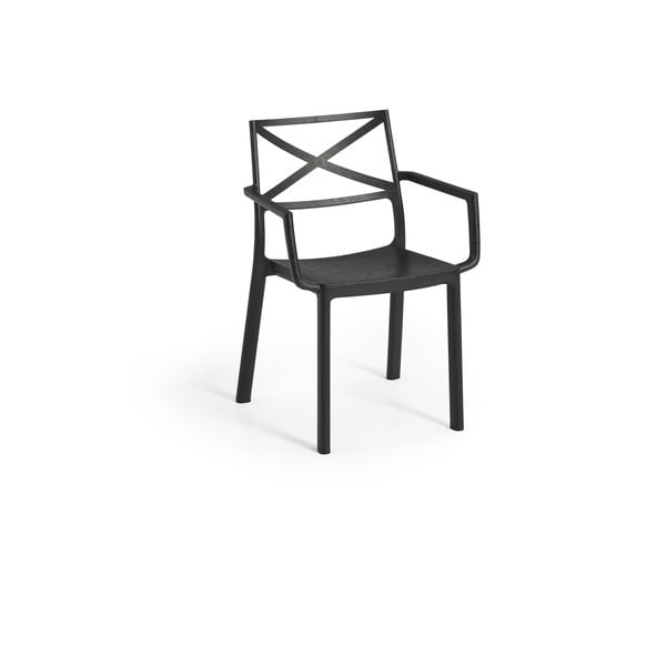 Črn plastičen vrtni stol Metalix – Keter