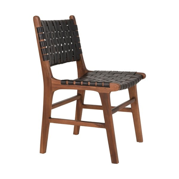 Črni/rjavi jedilni stoli iz masivnega tika v kompletu 2 ks Perugia – House Nordic-image-3