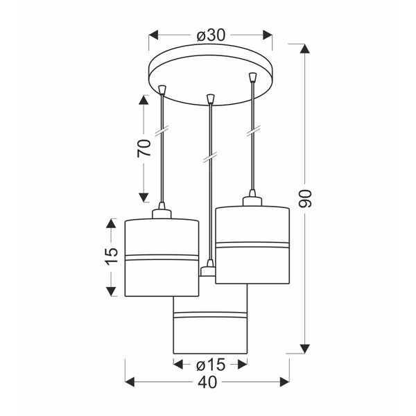 Črna viseča svetilka s tekstilnim senčnikom ø 15 cm Assam – Candellux Lighting-image-3