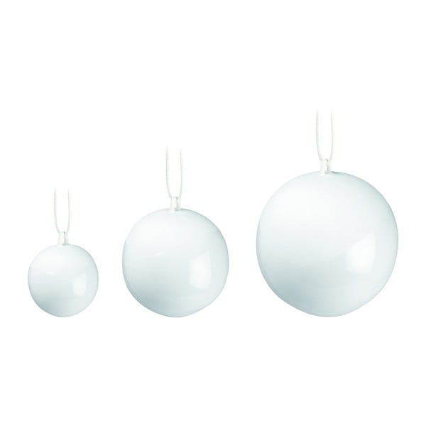 Komplet 3 beliih božičnih okraskov iz kostnega porcelana Kähler Design Nobili