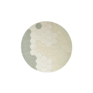 Svetlo zelena pralna ročno tkana bombažna okrogla preproga ø 140 cm Honeycomb Blue Sage – Lorena Canals