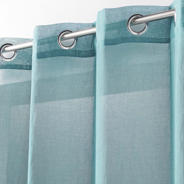 Turkizna prosojna zavesa 140x280 cm Telma – douceur d'intérieur-image-1