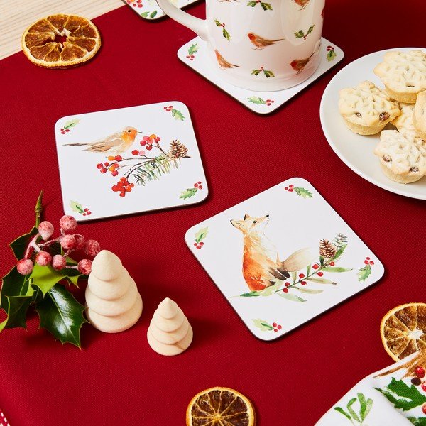 Komplet 4 podstavkov Cooksmart ® A Winters Tale, 10 x 10 cm-image-1