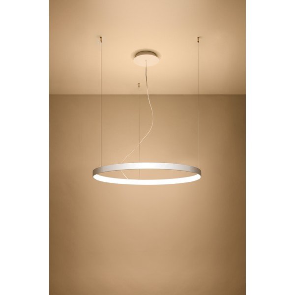 Bela viseča svetilka Sollux Ganica, ø 80 cm-image-2