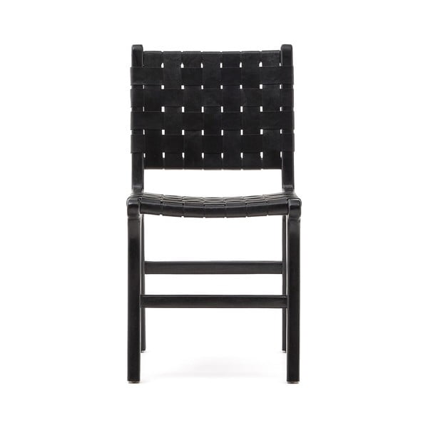 Črn jedilni stol iz masivnega mahagonija Calixta – Kave Home-image-3