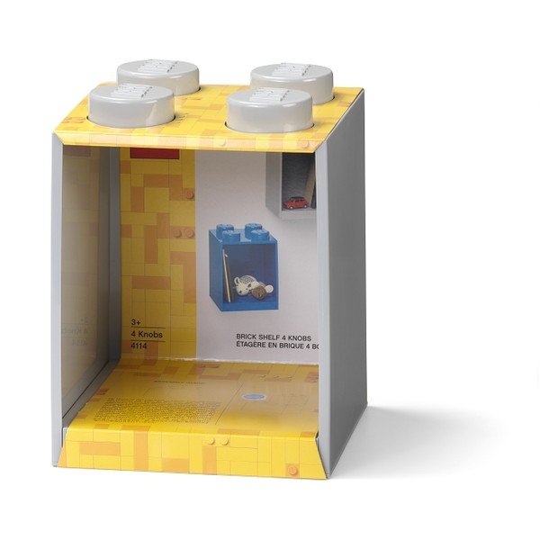 Otroška siva stenska polica LEGO® Brick 4-image-3