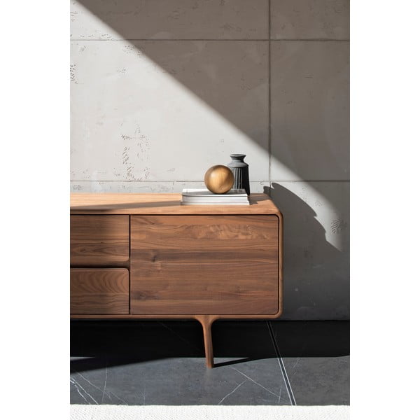 Rjava TV omarica iz masivnega oreha 180x65x45 cm Fawn – Gazzda-image-2