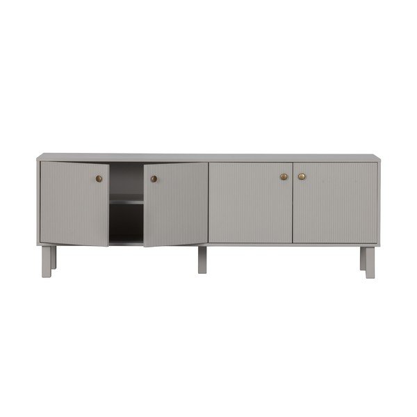 Svetlo siva TV omarica iz masivnega bora 160x56 cm Madu – WOOOD-image-3