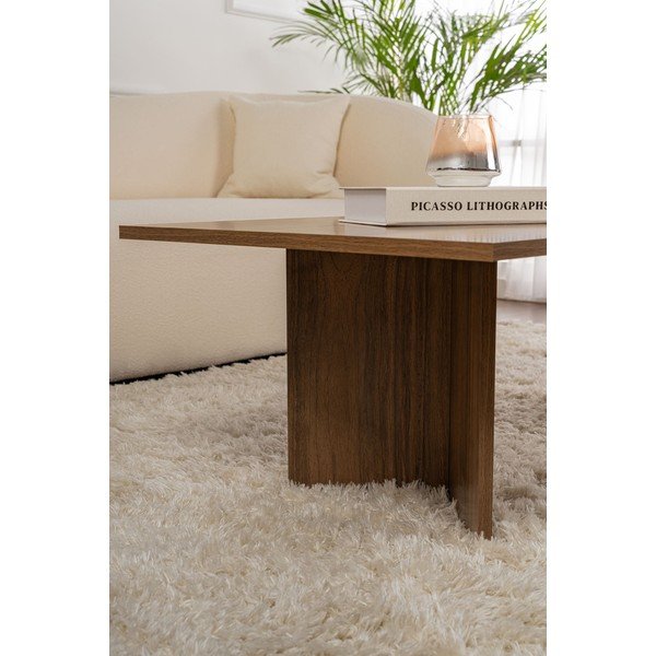 Temno rjava klubska mizica v orehovem dekorju 60x119 cm Sabin – Kalune Design-image-4