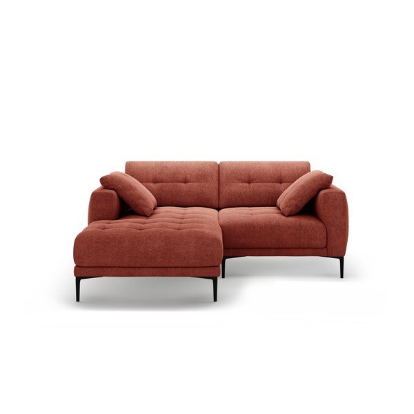 Opečnato oranžna kotna sedežna garnitura (levi kot/z ležalnikom) Bemy – Micadoni 