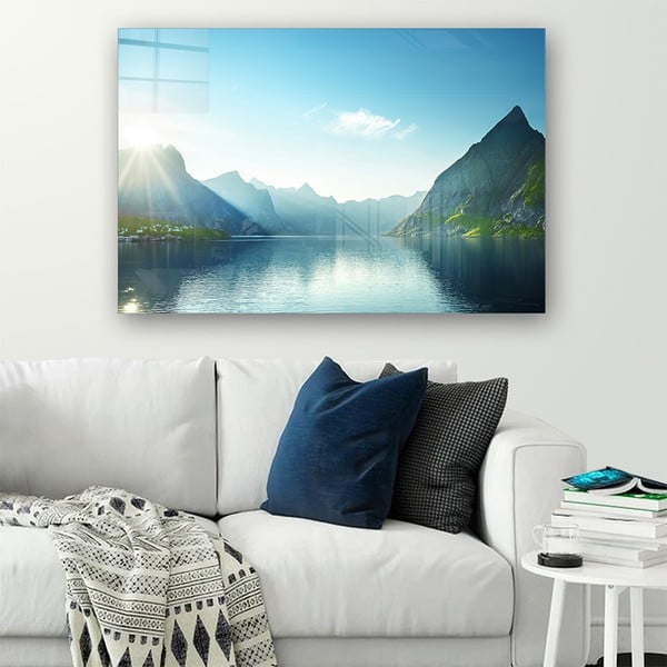 Steklena slika 100x70 cm Fjord – Wallity-image-1