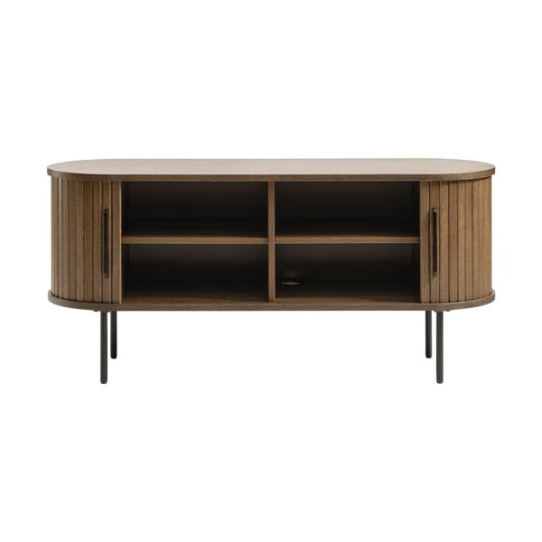 Rjava TV omarica v hrastovem dekorju 120x56 cm Nola – Unique Furniture-image-3