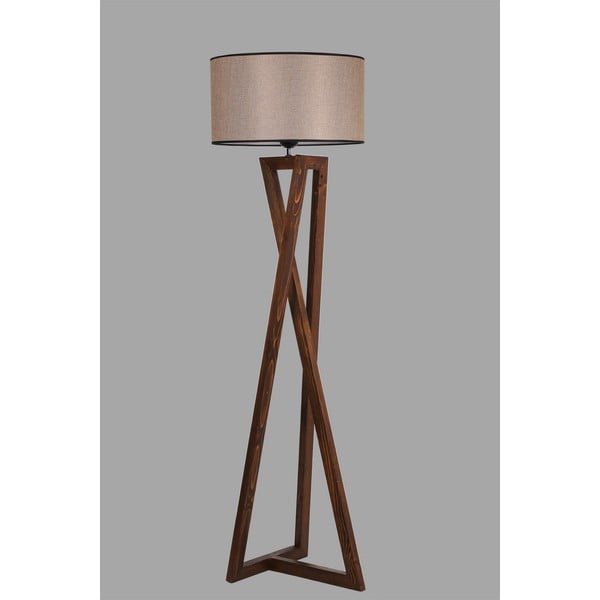 Rjava stoječa svetilka s tekstilnim senčilom (višina 149 cm) Maçka – Opviq lights-image-1