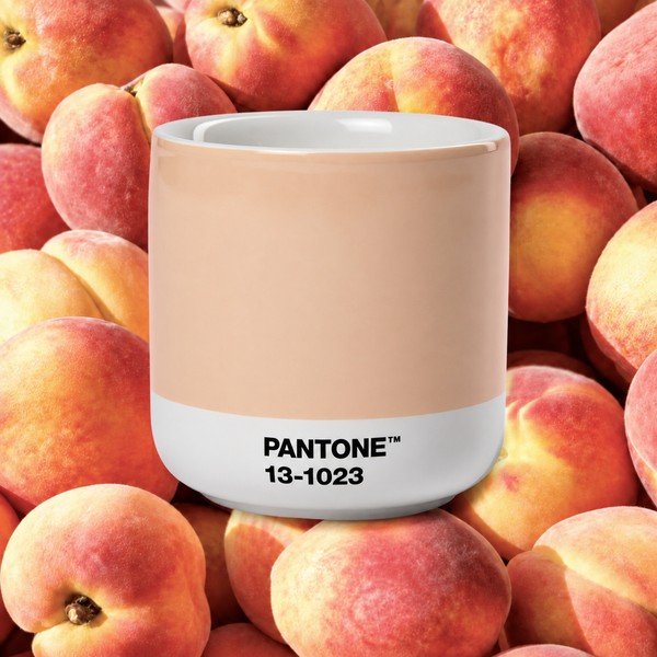 Oranžna porcelanasta skodelica za kapučino 175 ml Peach Fuzz 13-1023 – Pantone-image-1