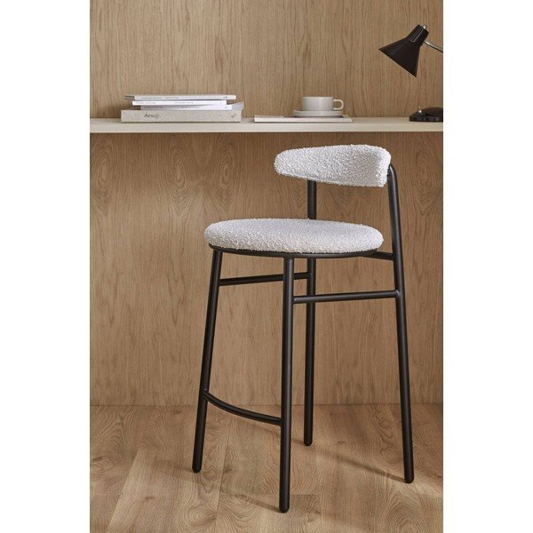 Kremno bel oblazinjen barski stol (višina sedeža 67 cm) Bloggny – Ellos Home-image-1