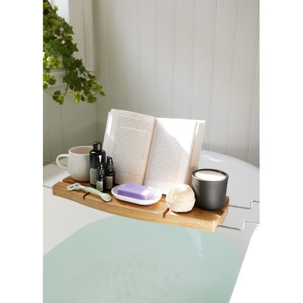 Bambusova polica za kopel z držalom za knjigo in kozarec Umbra-image-1