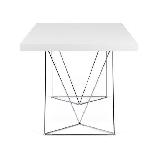 TemaHome Bela miza z odlagalno desko, dolžina 160 cm-image-4