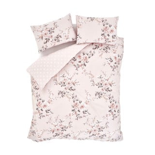 Roza posteljnina s cvetličnim motivom Catherine Lansfield, 135 x 200 cm