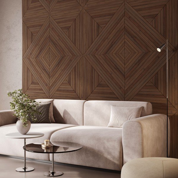 Tekstilni akustični paneli v kompletu 2 ks 60x60 cm Medium Timber II – Styler-image-1