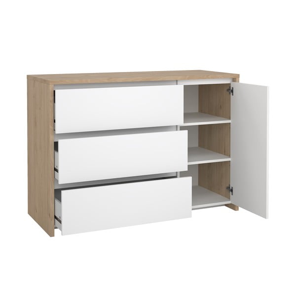 Bela komoda v hrastovem dekorju 119x84x48 cm Next – Tvilum-image-3